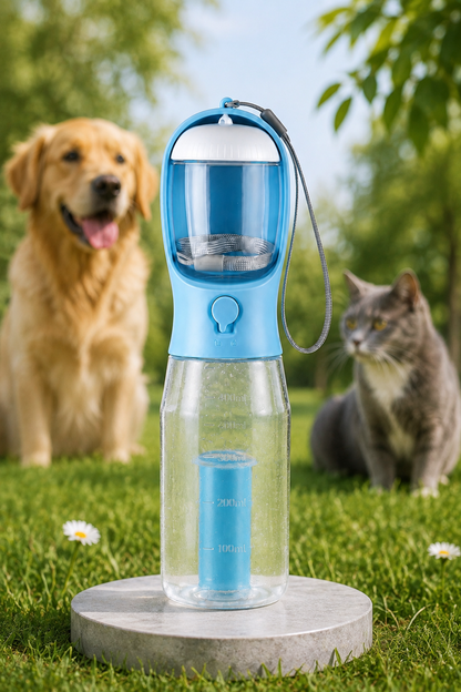 Gourde 3-en-1 portable pour chien et chat