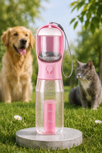 Gourde 3-en-1 portable pour chien et chat