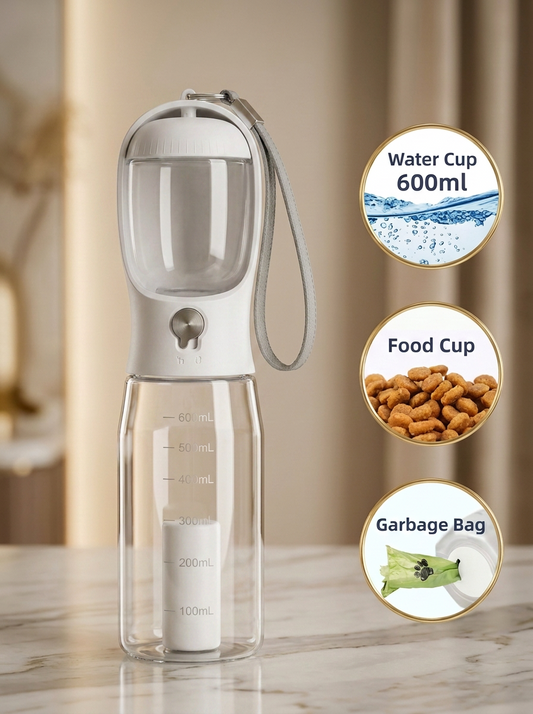 Gourde 3-en-1 portable pour chien et chat
